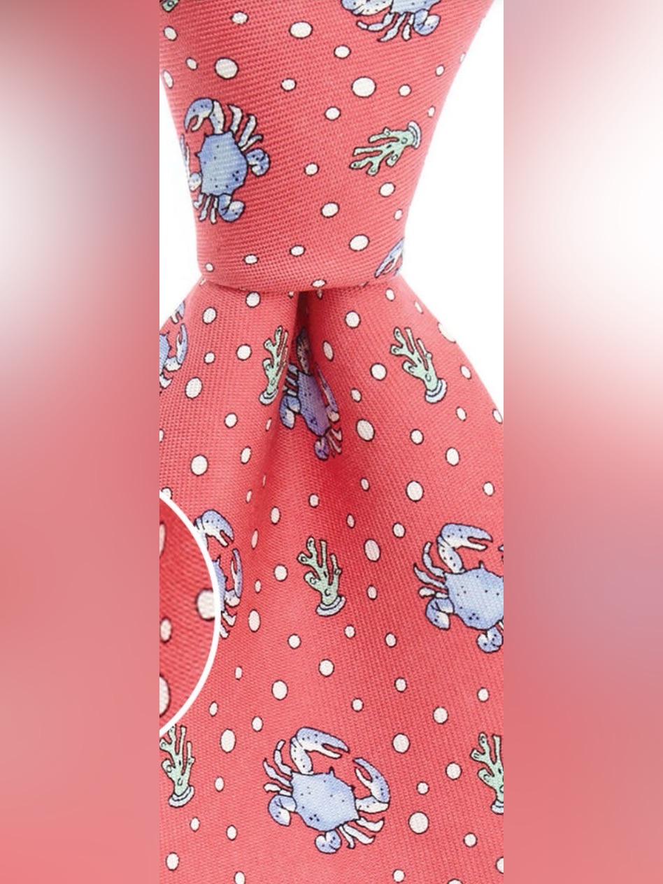 Vineyard Vines Crab Silk Tie
